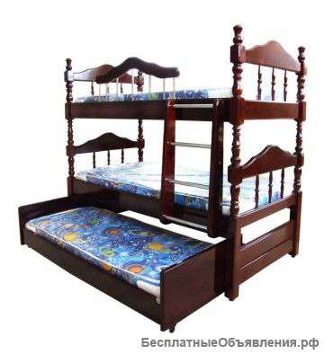 Кровати одно, двух, трехъярусные; прихожие, шкафы, комоды, столы и так далее из дерева. Матрасы.