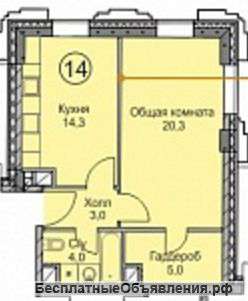 1 ком.кв (48.4 м/кв) г. Москва. ул. Ходынская. д.2