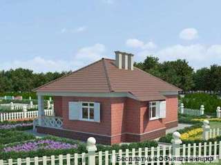 Небольшой кирпичный дом эконом класса 8x8
