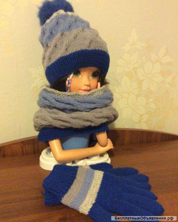 Шапка+снуд+перчатки