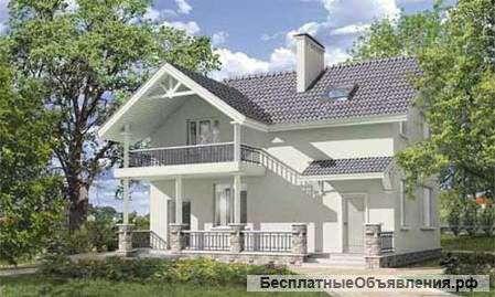 Кирпичный коттедж 9,5 х 11