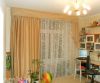 Потолочный карниз трехструнный 360, шторы с ламбрекеном и тюль