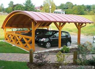 Деревянные навесы для автомобиля от Prosperitas. (Беседки, террасы, качели, перголы, колодцы)