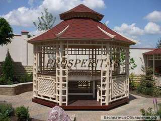 Беседка "Южанка" бизнес класса, от Prosperitas. Более 100 мод. деревянных констр. лучшего качества