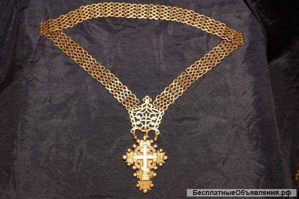 Старинный серебряный старообрядческий наперсный крест. Российская Империя, 1893 год.