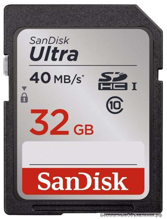 Карта памяти Sandisk Ultra SDHC Class 10 UHS-I 40MB/s 32GB