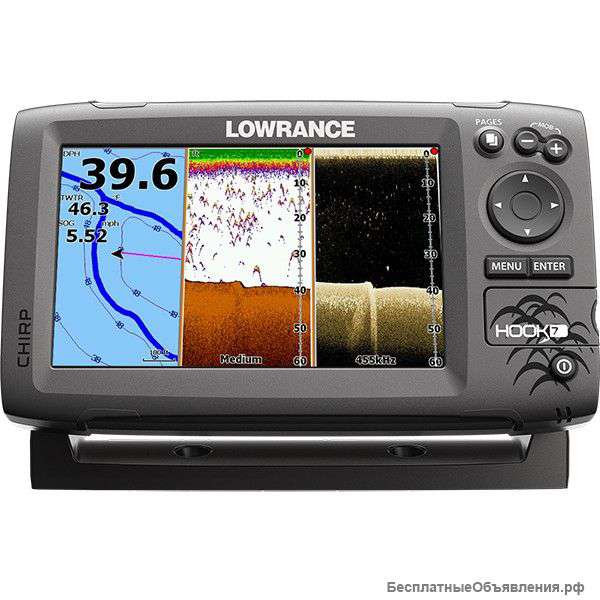 Эхолот Lowrance HOOK-7 Base Mid/High/DownScan 83/200 + 455/800 kHz
