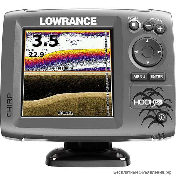 Эхолот Lowrance HOOK-5x Mid/High/DownScan 83/200 + 455/800 kHz