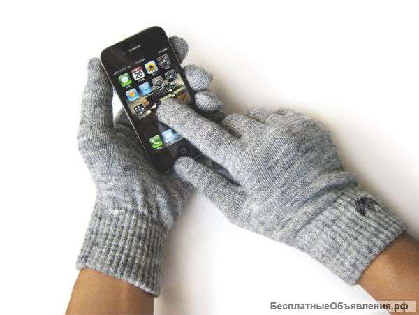 Перчатки Weskent Gloves Grey Melange с токопроводящей нитью для iPhone/iPad/iPod