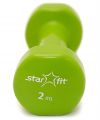 Гантель виниловая STARFIT DB-101 2 кг, зеленая