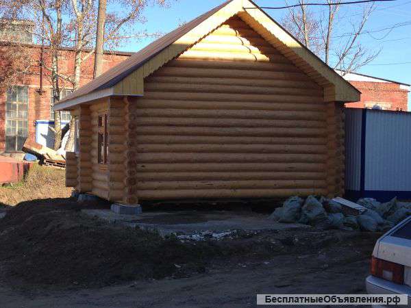Сруб дома под крышу