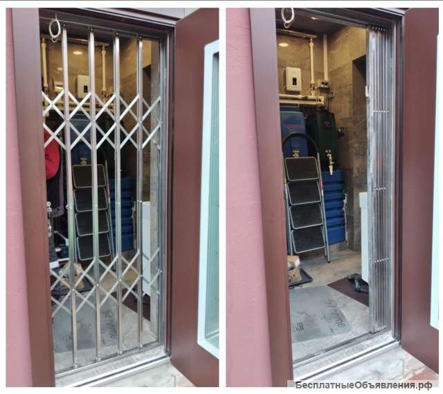 Раздвижные решетки на двери и окна, перегородки