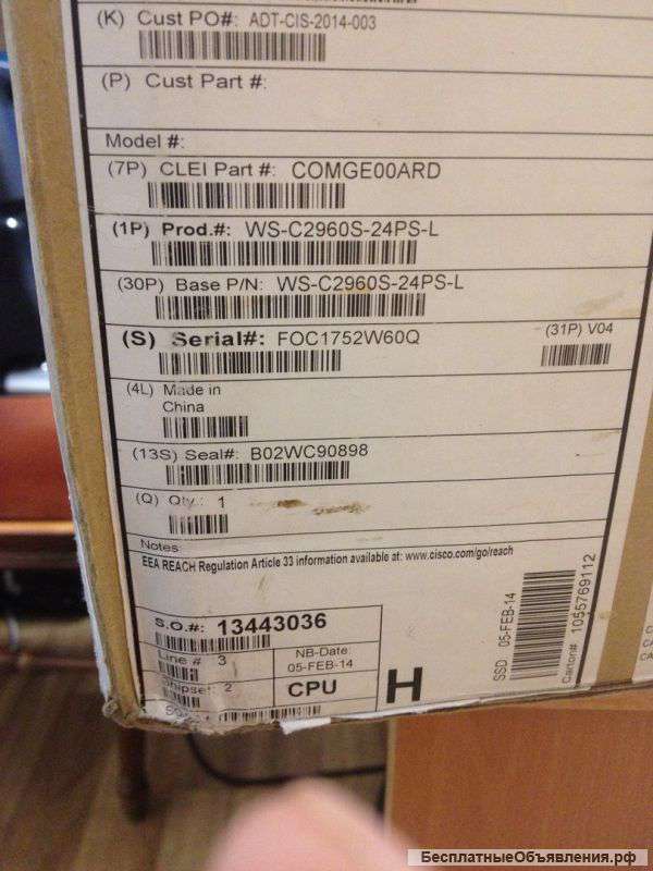 Cisco Catalyst (WS-C2960S-24PS-L) 24-Ports Rack-Mountable Switch Managed
