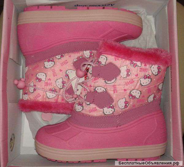 Полу-сапожки "Hello Kitty" на натуральной шерсти р.27
