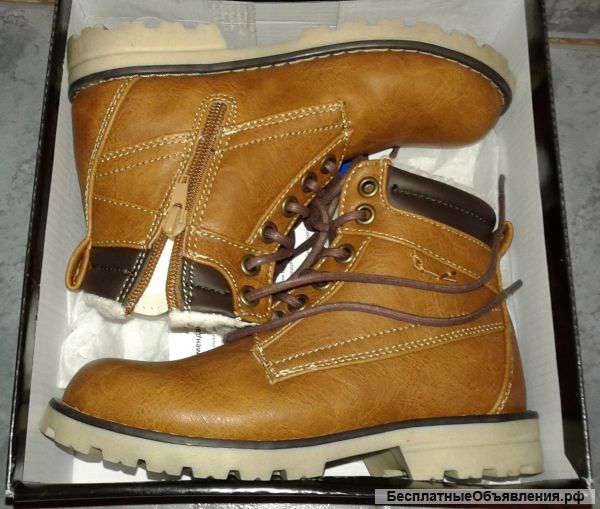 Зимние утепленные желтые ботинки р.30
