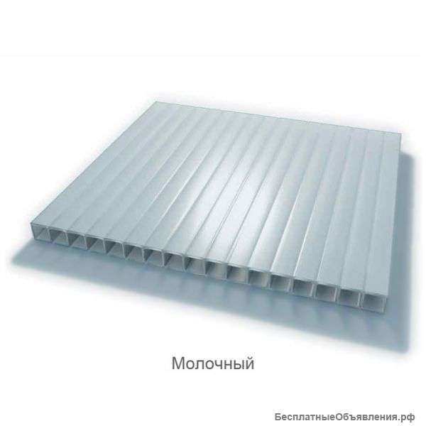 Сотовый поликарбонат 6мм молочный