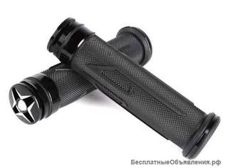 Грипсы для мотоцикла Yamaha Honda Suzuki Kawasaki черные со слайдером