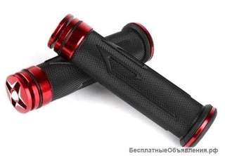 Грипсы для мотоцикла Yamaha Honda Suzuki Kawasaki красные со слайдером