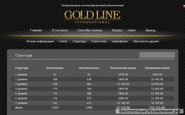 Работа в Line-gold