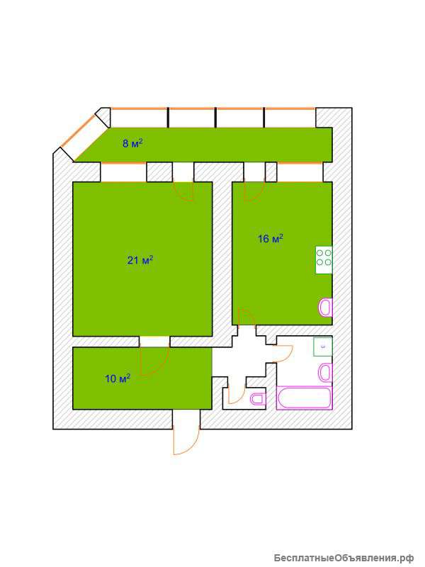 Однокомнатную квартиру в г.Уфа