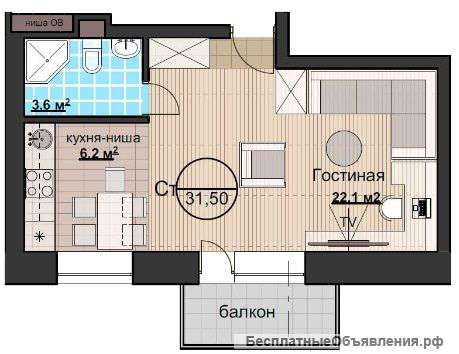 Студия в новостройке