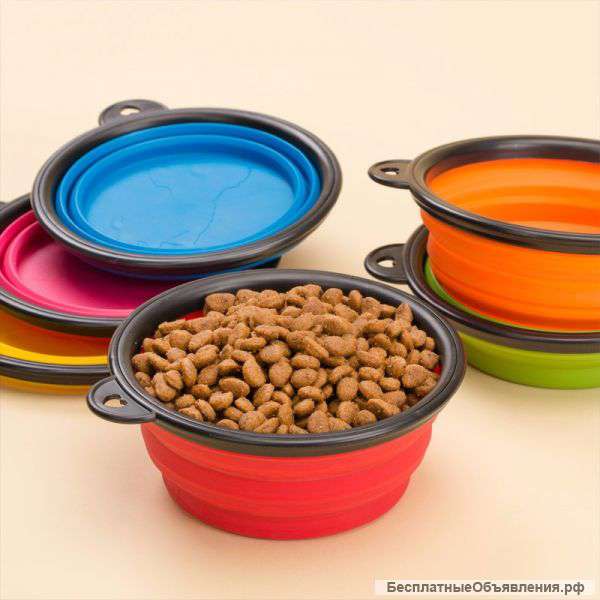Складная силиконовая миска для собачек и кошечек