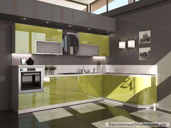 Кухня модерн в цвете Лимон глянец