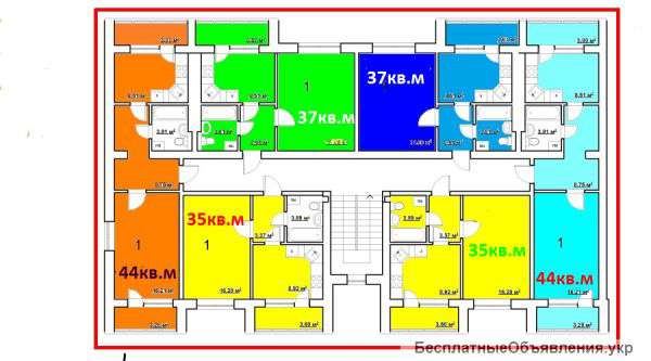 Доступная цена на -1 ком квартиру-44кв.м
