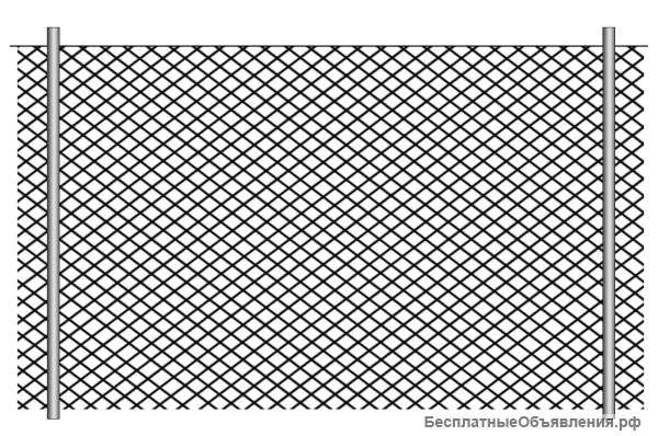 Забор из оцинкованной сетки рабица