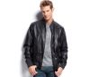 Alfani RED Mens Jacket slim fit faux leather black lined size L XL NEW