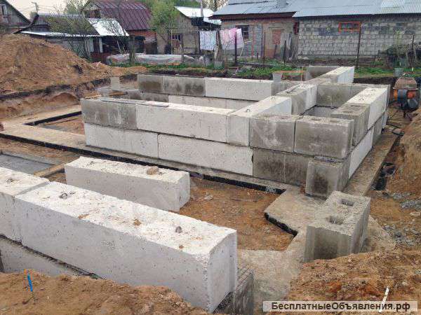 Ленточный фундамент из блоков