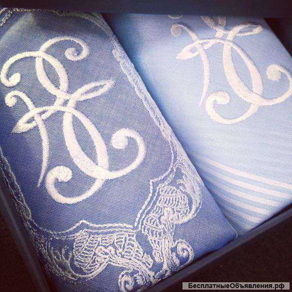 Вышивка монограммы на носовых платках за 1 день