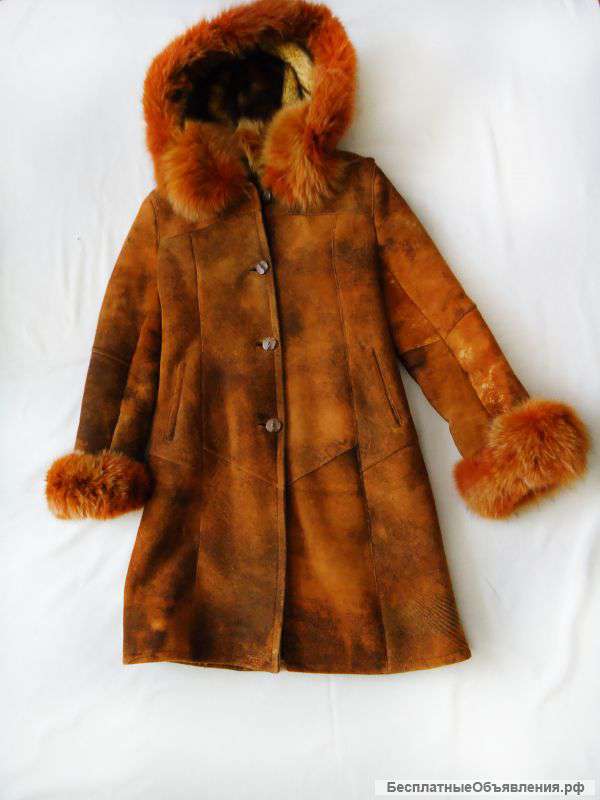 Дубленка рыжая натуральная
