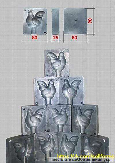 Форма для изготовления полых, объемных леденцов
