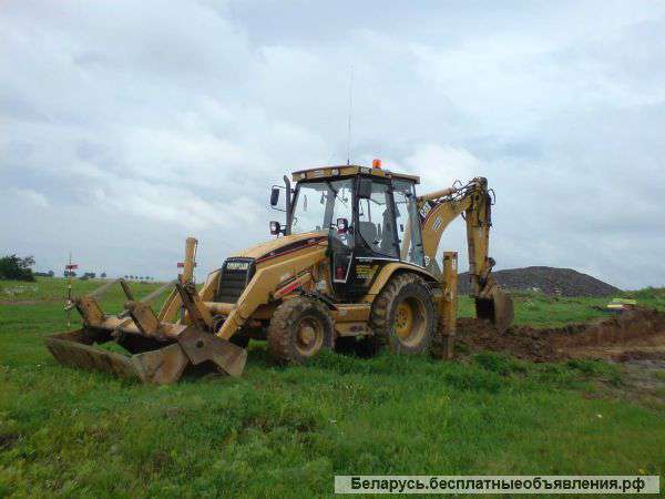 Экскаватор- бульдозер в Ратомке. Планировка участков, копка ям
