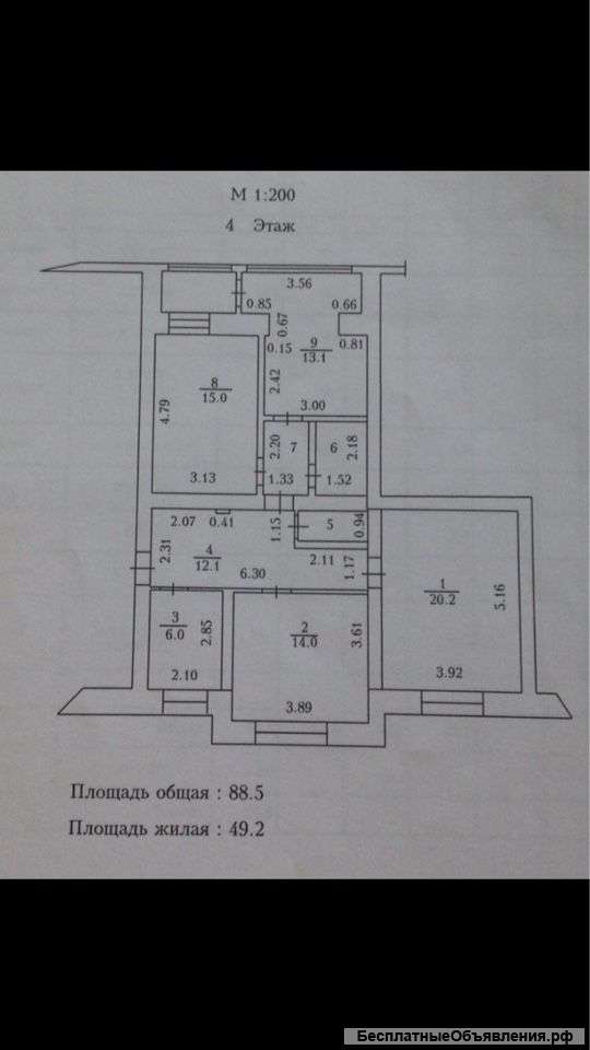 3-ком. ул/пл. на Южном, Глинки, 5