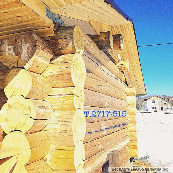 Рубленный гостевой дом на участке с лесом