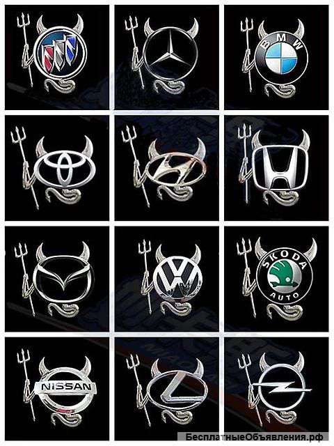 3D стикер на логотип автомобиля.