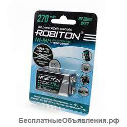 Крона аккумулятор 9 вольт 270 mAh Robiton RTU270MH