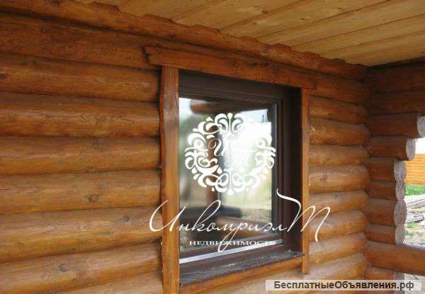 Дом из бревна и баня 50 км по Калужскому шоссе от г. Москва, возможно Московская прописка