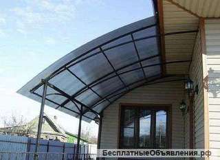 Навес из поликарбоната и профнастила в Краснодаре. Это красиво и недорого Звоните