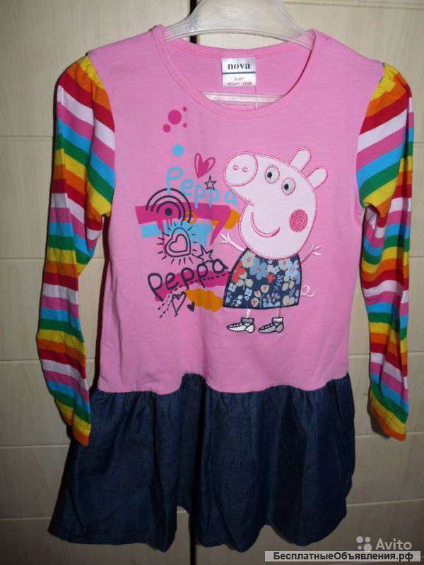 Р.4-5л. Новое платье Nova свинка Пеппа