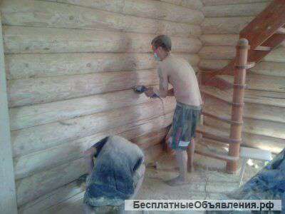 Конопатка покраска шлифовка сруба