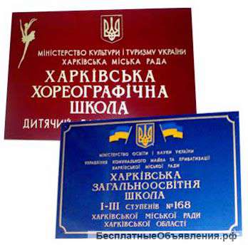 Таблички с объемными буквами