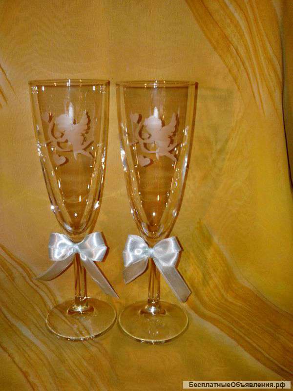 Свадебные бокалы ангелочки