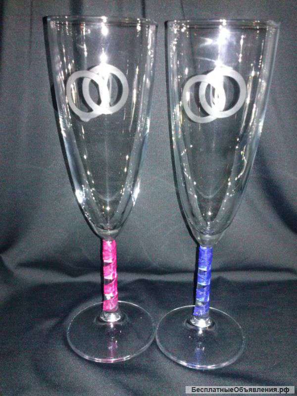 Свадебные бокалы кольца