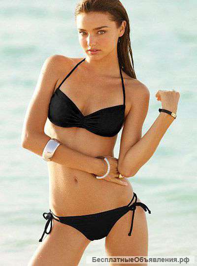 Купальник Victoria's Secret Adjustable Triangle/Bandeau+Double-String (Black)/XS-8000р