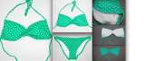 Купальник Victoria's Secret Beach Sexy® GreenDot Adjustable (Bandeau)[S, M]+LowRise[S] 8000p