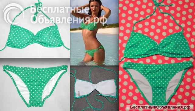 Купальник Victoria's Secret Beach Sexy® GreenDot Adjustable (Bandeau)[S, M]+LowRise[S] 8000p