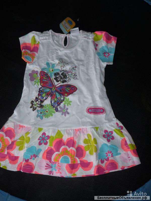 2-3г. Белое платье "бабочки", новое